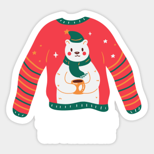 I Am Wearing My (Christmas) Sweater (Polar Bear) Sticker